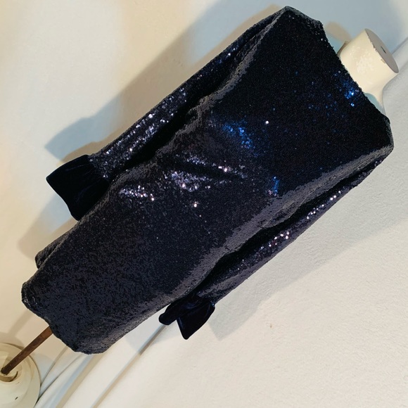 Fitted Midi Solid Sequins in Navy Velvet Cuffs 28 - Picture 17 of 17